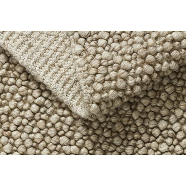 Uldtæppe TAHAR 99005C beige - HÅNDVÆVET løkke, uniform, 200x290 cm
