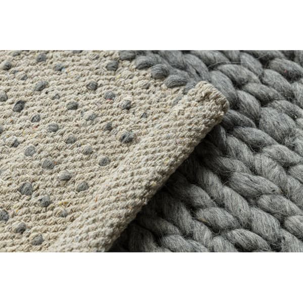 Villamatto TAHAR 99004G harmaa - KÄSINKUDOTU lenkki, univormu, 120x180 cm