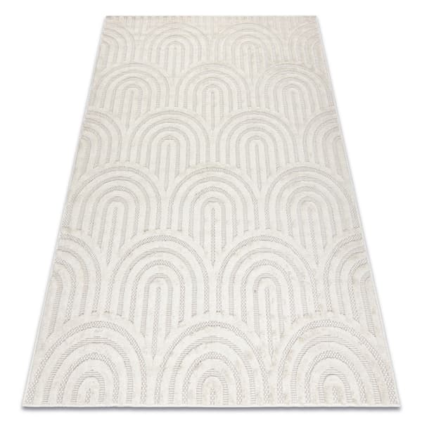 Matta SANTO SISAL 0537 geometrisk vit, 80x150 cm