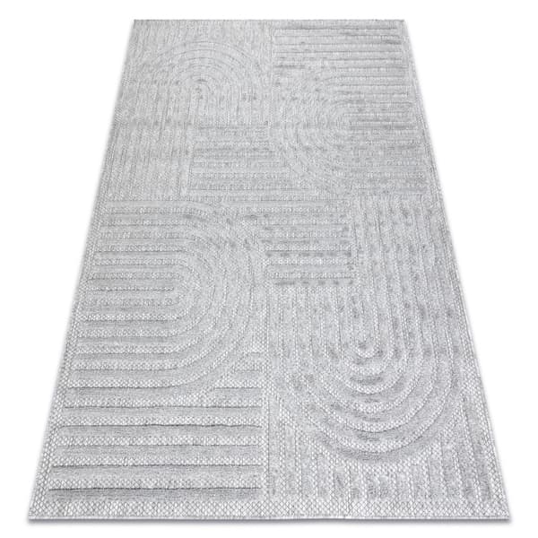 Matta SANTO SISAL 0989 geometrisk grå , 140x190 cm