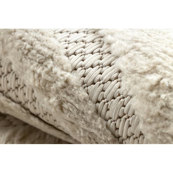 Matta SANTO SISAL 0989 geometrisk vit, 120x170 cm