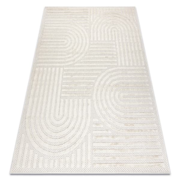 Matta SANTO SISAL 0989 geometrisk vit, 120x170 cm