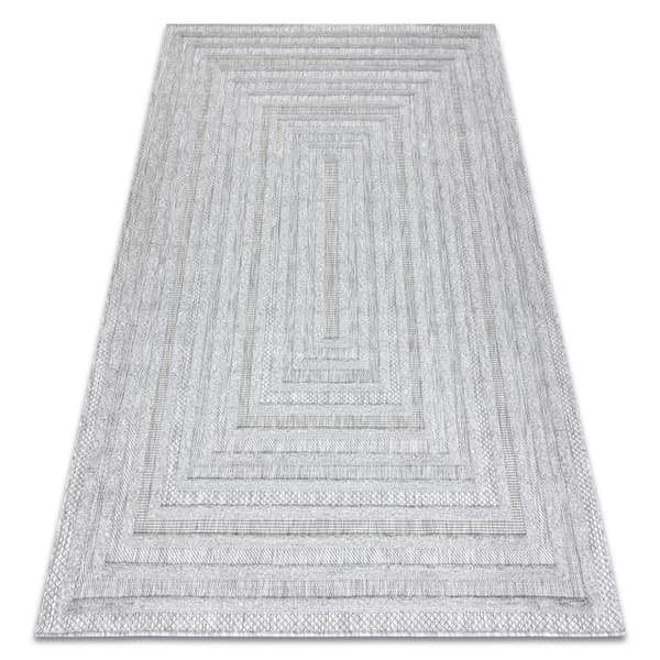Tæppe SANTO OVERRASKNING SISAL 0999 geometrisk grå , 200x290 cm