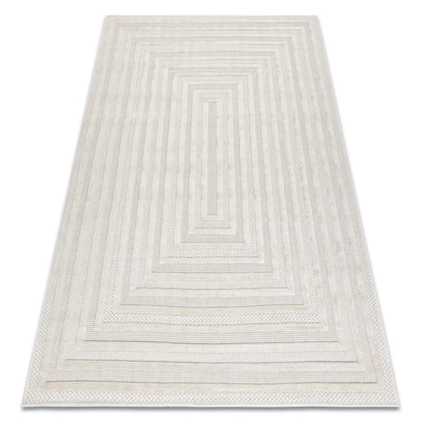 Matta SANTO SISAL 0999 geometrisk vit, 80x150 cm