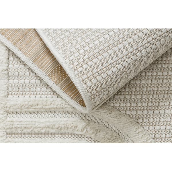 Matta SANTO SISAL 1001 geometrisk vit, 180x270 cm