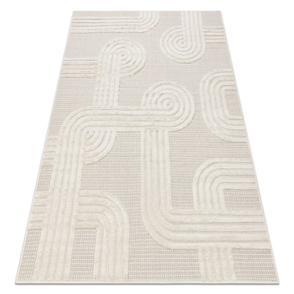 Matta SANTO SISAL 1001 geometrisk vit, 180x270 cm