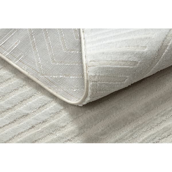 Matta BALANCE 1503 grädde - Geometrisk, strukturell, glamour, 180x270 cm