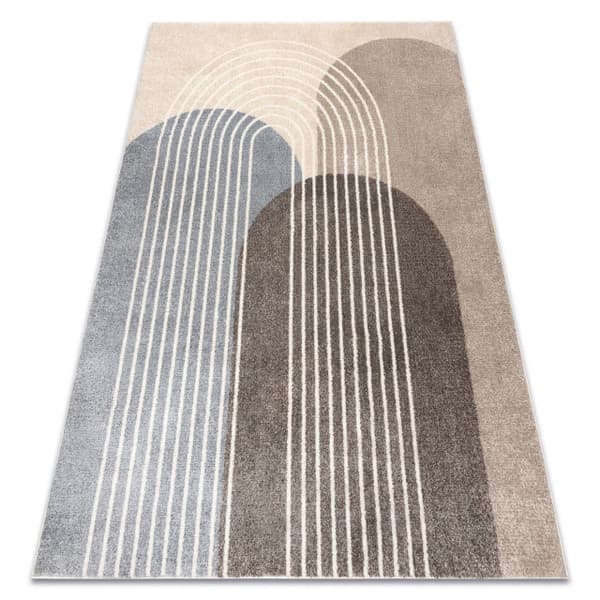 Tæppe FUSION 0810 beige / brun - Geometrisk, moderne, abstrakt, 160x220 cm