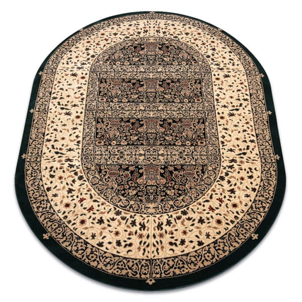 Tæppe POLONIA oval glasmaleri smaragd, 200x300 cm