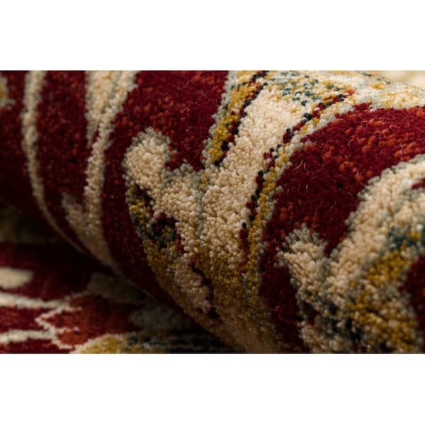 Tæppe OMEGA oval ORDA blomster lyse rubin 2, 170x235 cm
