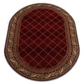 Miniatyrbillede 1 af 5: Tæppe OMEGA oval KASTOR Trellis red 2 rød, 200x300 cm