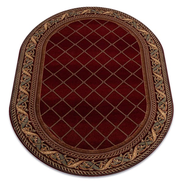 Tæppe OMEGA oval KASTOR Trellis red 2 rød, 200x300 cm