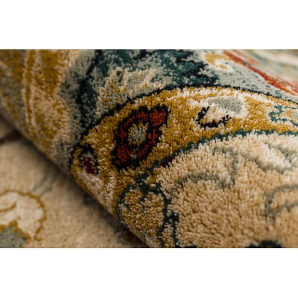 Tæppe OMEGA oval ORDA blomster jasmin 2 grøn, 170x235 cm