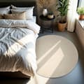 Miniatyrbillede 3 af 11: Kortluvet tæppe Soft Zone - beige,Ø 120 cm