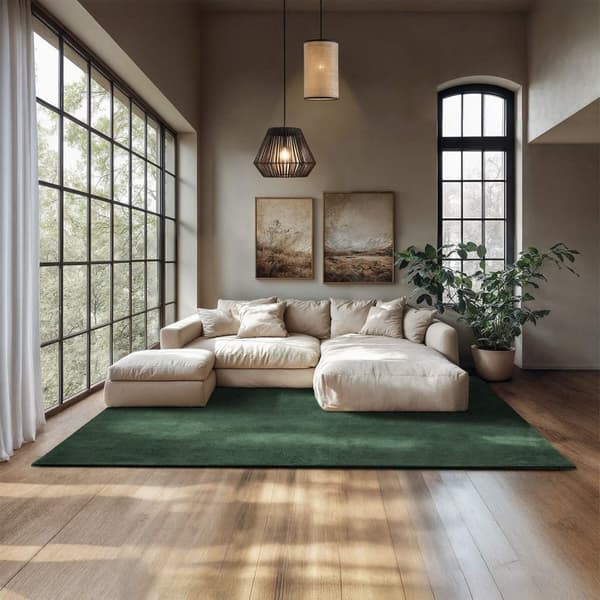 Kortluvet tæppe Soft Zone - grøn,200 x 290 cm