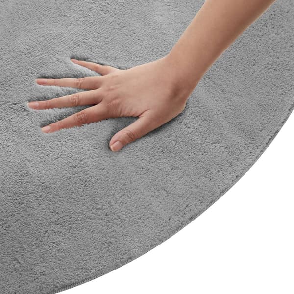 Kortluvet tæppe Soft Zone - grå,Ø 120 cm