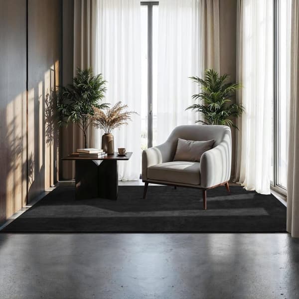 Kortluvet tæppe Soft Zone - sort,120 x 170 cm