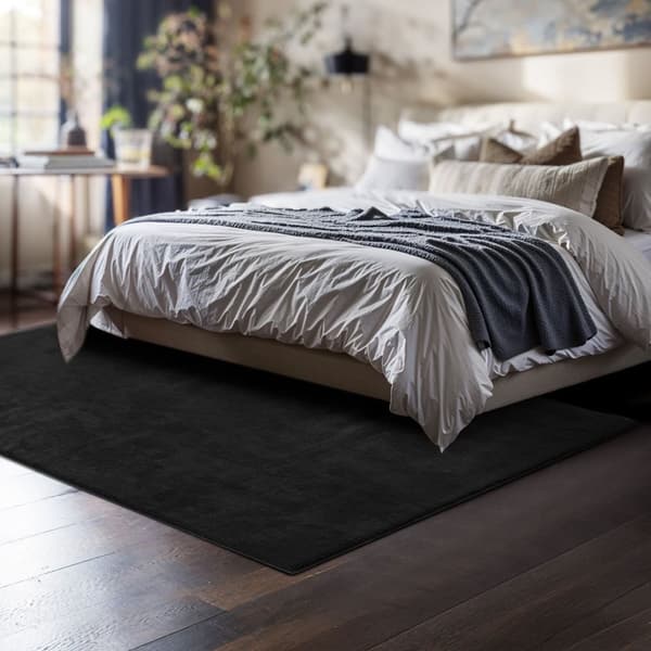 Kortluvet tæppe Soft Zone - sort,120 x 170 cm