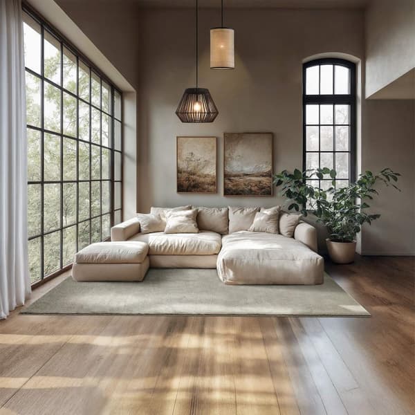Kortluvet tæppe Soft Zone - sand,160 x 230 cm