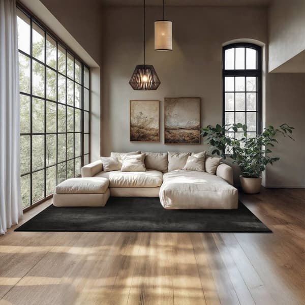 Kortluvet tæppe Soft Zone - sort,160 x 230 cm