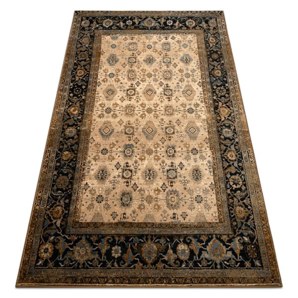 Tæppe villaa OMEGA AVILA Ornament ramme cognac brun, 200x300 cm