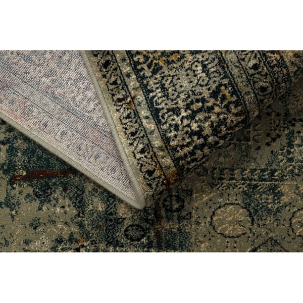 Tæppe OMEGA MAMLUK Firkant - Roset vintage smaragd, 200x200 cm