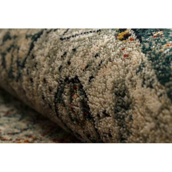 Tæppe OMEGA MAMLUK Firkant - Roset vintage smaragd, 200x200 cm