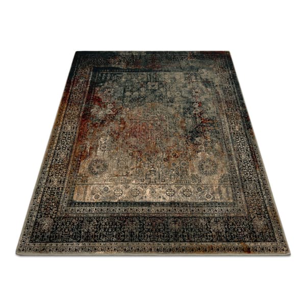 Tæppe OMEGA MAMLUK Firkant - Roset vintage smaragd, 200x200 cm