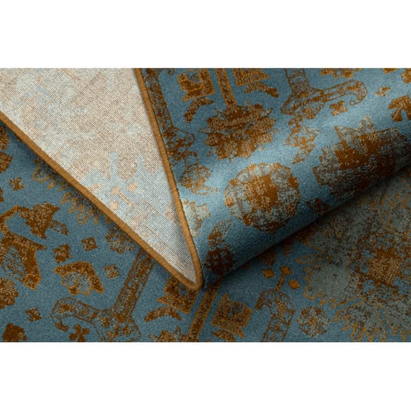Tæppe OMEGA KARAJA blomster messing, guld, 200x300 cm