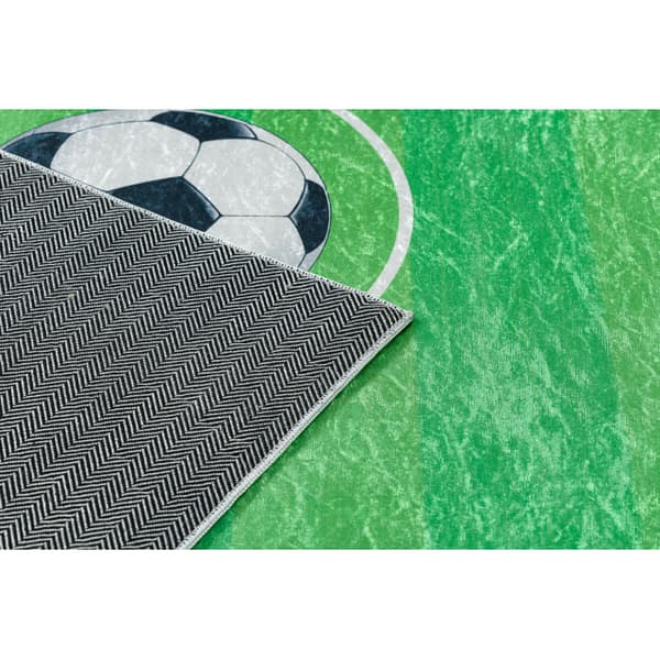 BAMBINO 9731 tæppe skal vaskes Bane, fodbold for børn skridsikker - grøn, 80x150 cm