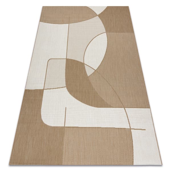 FLAT 48982265 Sisal matta Geometrisk - naturlig beige stråfärg, snöre, 80x150 cm