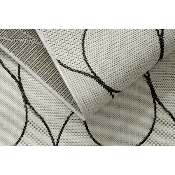 Sisaltæppe SISAL FLAT 49379960 Dråber creme / sort, 80x150 cm