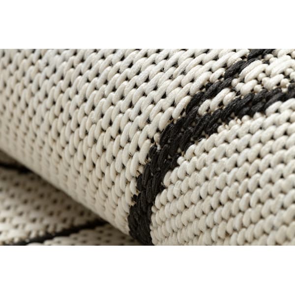 Sisaltæppe SISAL FLAT 49379960 Dråber creme / sort, 80x150 cm
