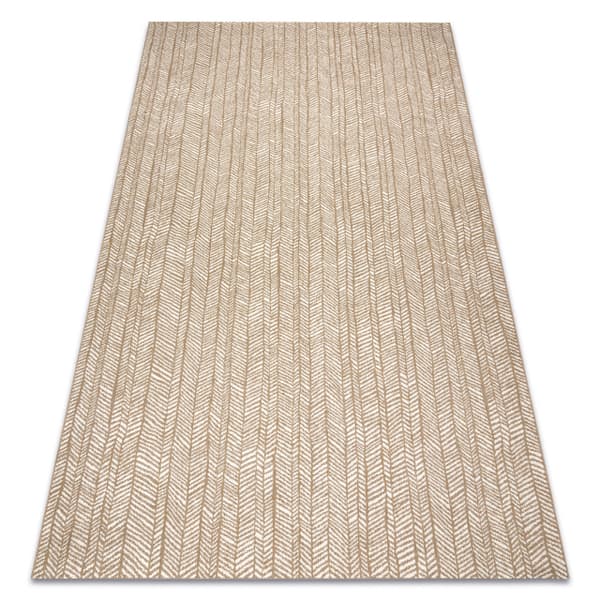 FLAT 48964265 Sisal matta Sildeben - naturlig beige stråfärg, snöre, 120x170 cm
