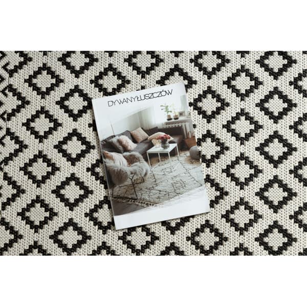 Sisaltæppe SISAL FLAT 49361960 Romber creme / sort, 200x290 cm