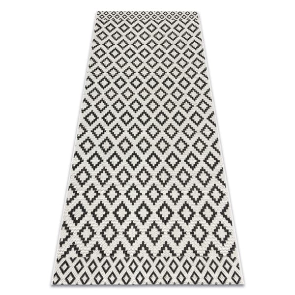 Sisaltæppe SISAL FLAT 49361960 Romber creme / sort, 200x290 cm