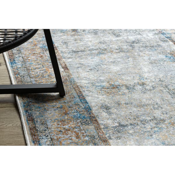 Kumipäällysteinen päällyste LOTUS BORDERO 95111 harmaa / beige liukumaton PESTÄVÄ 100cm, 100x260 cm