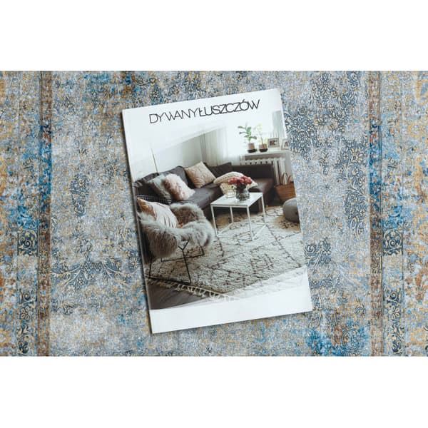 Kumipäällysteinen päällyste LOTUS BORDERO 95111 harmaa / beige liukumaton PESTÄVÄ 100cm, 100x260 cm