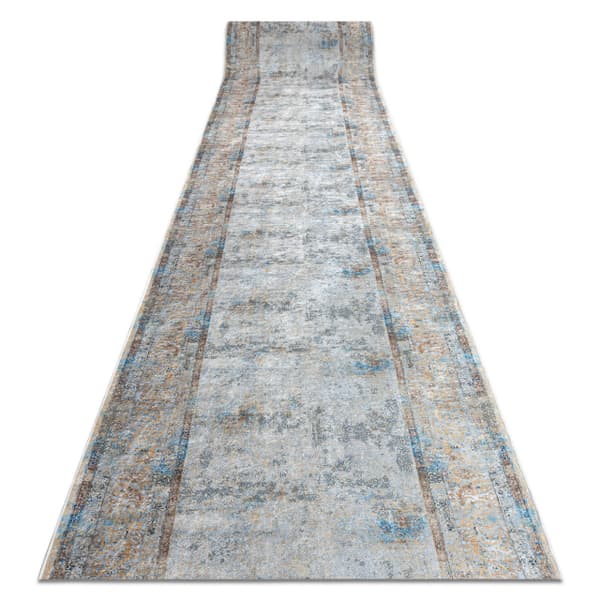 Kumipäällysteinen päällyste LOTUS BORDERO 95111 harmaa / beige liukumaton PESTÄVÄ 100cm, 100x260 cm