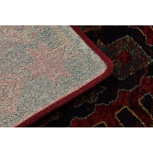 Ullmatta OMEGA AVAR Fyrkant Ram, ruter, oriental - ruby, 200x200 cm