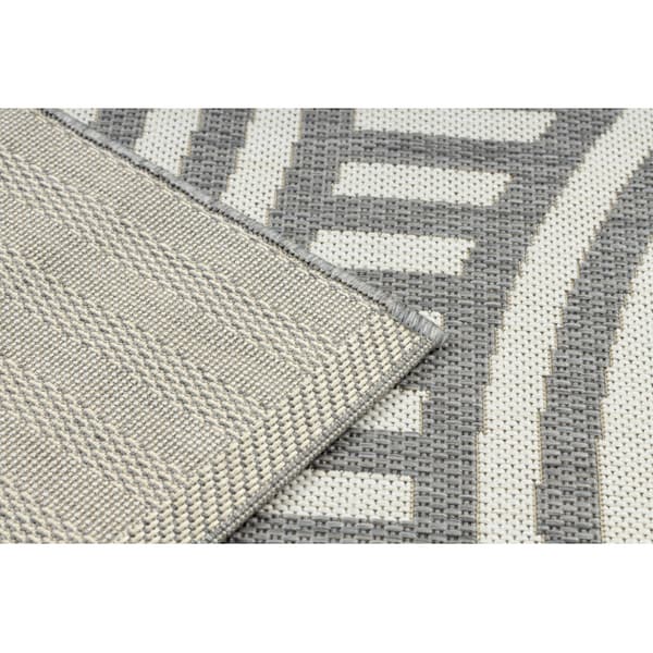 Matta SISAL FLAT 49376637 Cirklar ränder grå/kräm, 200x290 cm