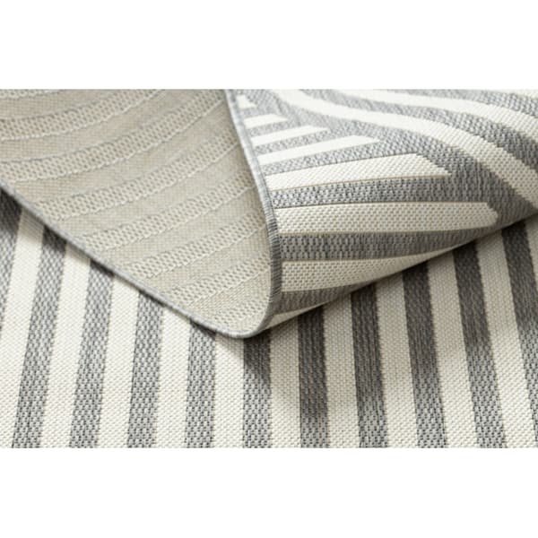 Matta SISAL FLAT 49376637 Cirklar ränder grå/kräm, 200x290 cm
