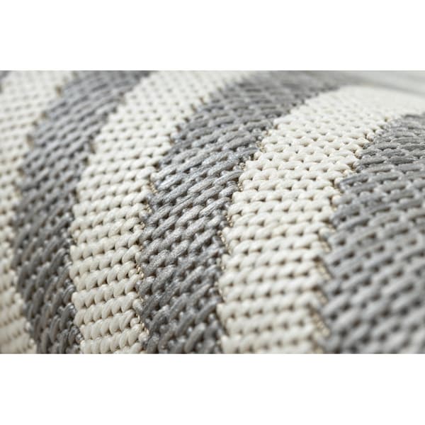 Matta SISAL FLAT 49376637 Cirklar ränder grå/kräm, 200x290 cm