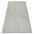 Miniatyrbild 1 av 5: Matta SISAL FLAT 49376637 Cirklar ränder grå/kräm, 200x290 cm