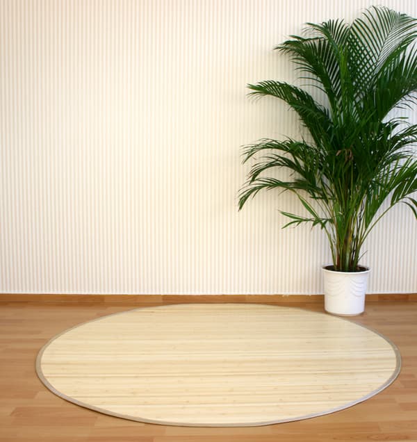 Bambus Tæppe, 120 cm, Lys Natur