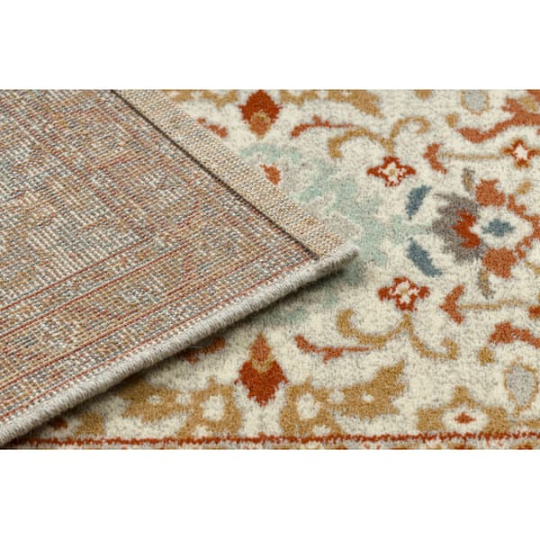 Uldtæppe SOHO 477.26.LA100 OSTA Ornament, ramme natur beige / terrakotta, 135x200 cm