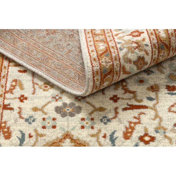 Uldtæppe SOHO 477.26.LA100 OSTA Ornament, ramme natur beige / terrakotta, 135x200 cm