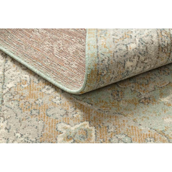 Uldtæppe SOHO 477.01.LA402 OSTA - Pynt, roset, naturlig grøn / beige, 160x240 cm