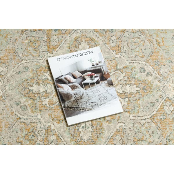 Uldtæppe SOHO 477.01.LA402 OSTA - Pynt, roset, naturlig grøn / beige, 160x240 cm