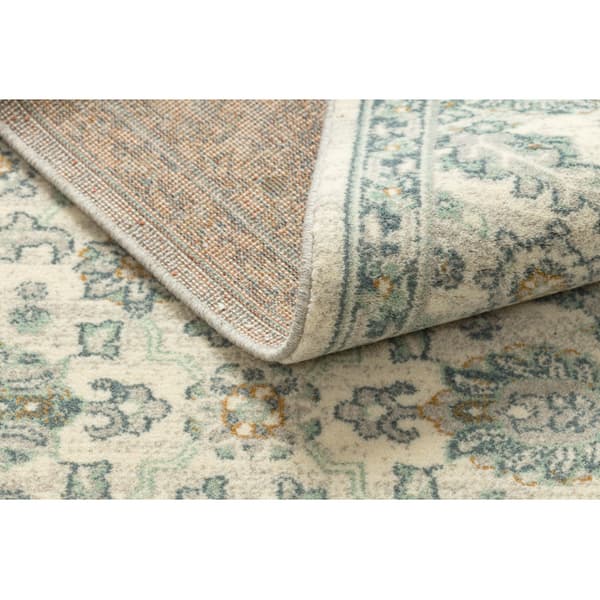 Villamatto SOHO 477.07.LA102 OSTA - Ornamentti, ruusuke, luonnollinen vihreä / beige, 160x240 cm